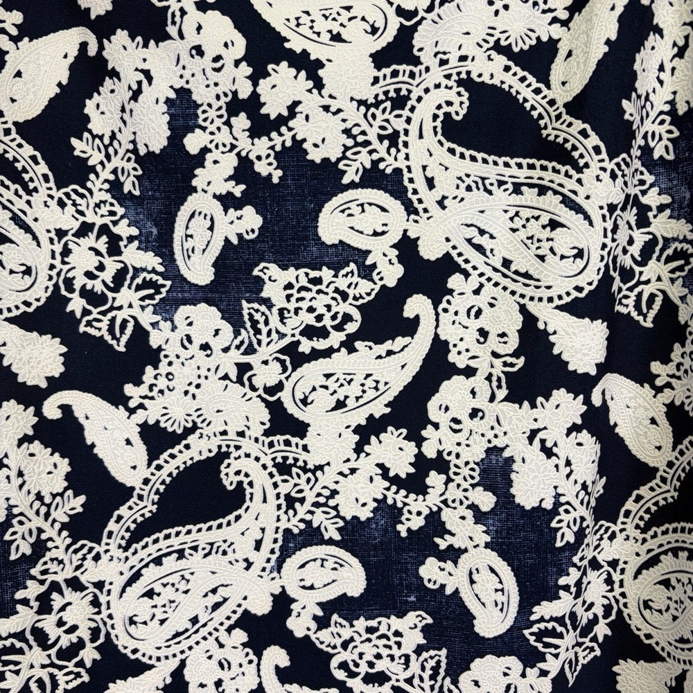 Robert Louis Woman's Skirt Size L Navy Blue Flowy Career Office Classy Versatile - Picture 5 of 14